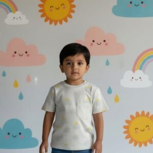 eco minis organic cotton tee sunny clouds
